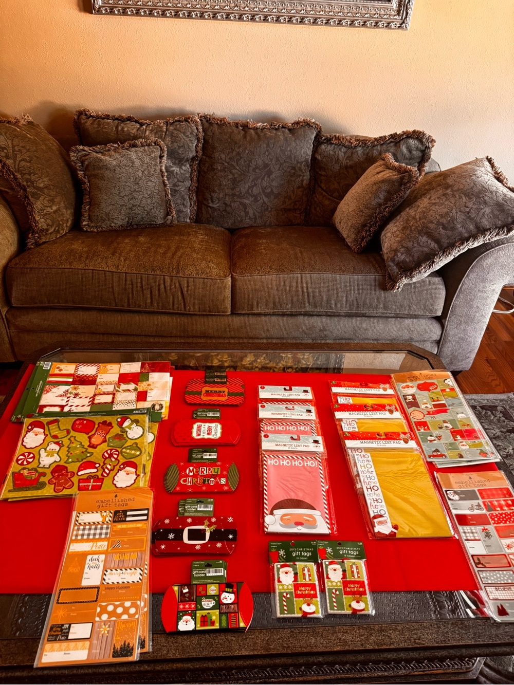 Christmas labels and tax and gift card holders and List, see description